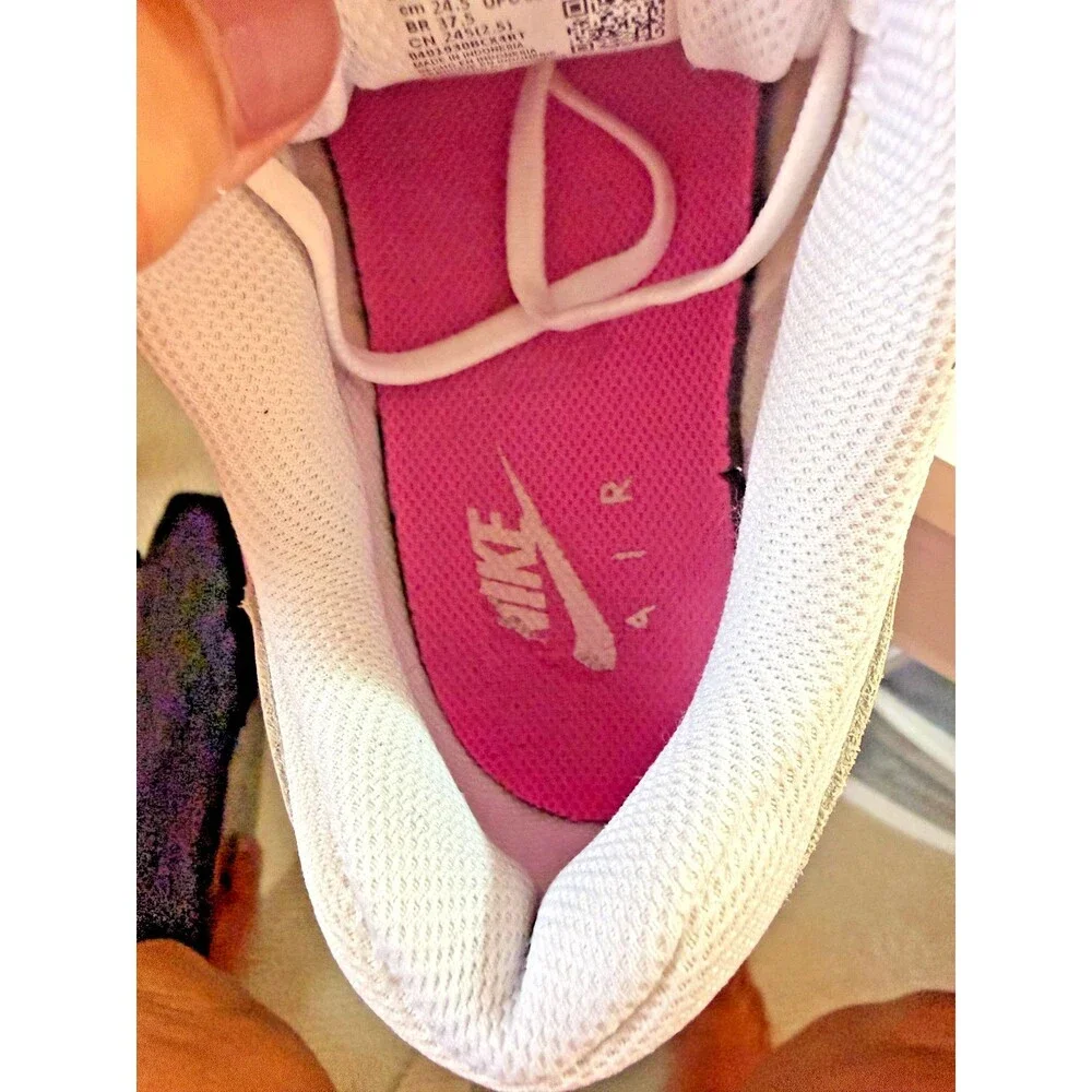 NIKE Kids Air Max 1 Sneaker Shoes White Pink FZ3559-100 Size 6.5Y / Big Kids